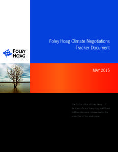 Foley Hoag Climate Negotiations Tracker Document MAY 2015 v2