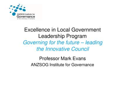 Technology / Governance / Capacity building / Politics / Political science / Nonprofit technology / Australia and New Zealand School of Government / Education in New Zealand