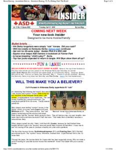 Horse racing / Sports betting / Kentucky Derby / Derby