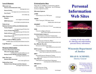 Laws & Statutes  Criminal Justice Sites Wisconsin Law