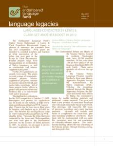 May 2012 volume 16 number 1 language legacies LANGUAGES CONTACTED BY LEWIS &