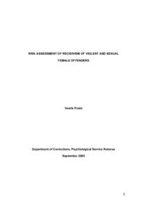 Microsoft Word - RISK ASSESSMENT OF RECIDIVISM OF VIOLENT AND SEXUAL FEMALE OFFENDERS