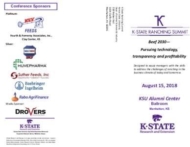 Fourth & Pomeroy Associates, Inc., Clay Center, KS Silver:  K-State Ranching Summit