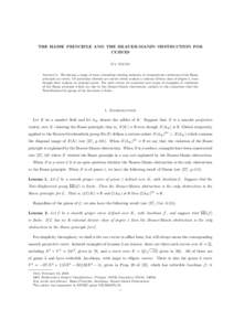 THE HASSE PRINCIPLE AND THE BRAUER-MANIN OBSTRUCTION FOR CURVES E.V. FLYNN Abstract. We discuss a range of ways, extending existing methods, to demonstrate violations of the Hasse principle on curves. Of particular inter