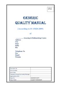 Microsoft Word - IS[removed]Generic Quality Manual