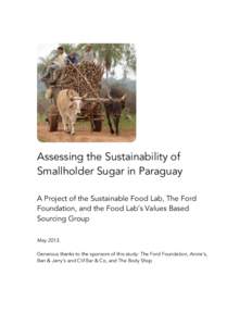 Microsoft Word - SFL- Assesing Smallholder Sugar in Paraguay - Updated.v1.docx