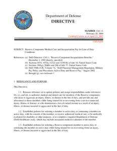 DoD Directive, February 28, 2004; Certified Current as of April 23, 2007