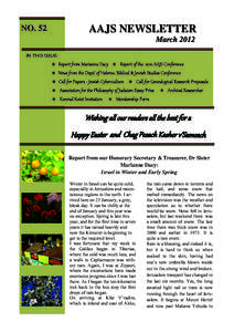 ~   ~   NO. 52 AAJS NEWSLETTER March 2012