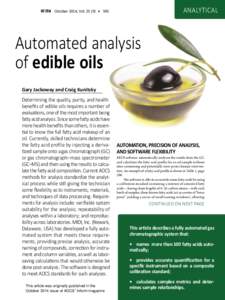 aNaLYticaL  inform October 2014, Vol) • 595 automated analysis of edible oils
