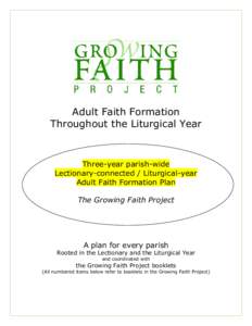 Adult Faith Formation Throughout the Liturgical Year Three-year parish-wide Lectionary-connected / Liturgical-year Adult Faith Formation Plan