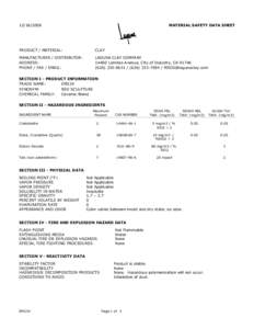 Text1 MATERIAL SAFETY DATA SHEET  PRODUCT / MATERIAL: