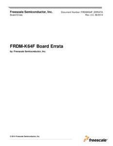 FRDM-K64F Board Errata - Board Errata