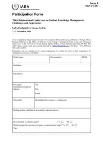 Form A  IAEA-CN-241 International Atomic Energy Agency  Participation Form