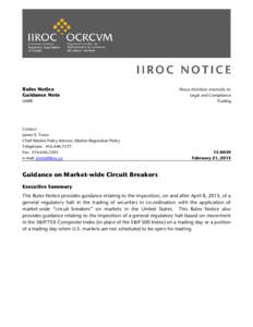 Rules Notice Guidance Note UMIR Contact: James E. Twiss