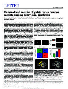 LETTER  doi:[removed]nature11239 Human dorsal anterior cingulate cortex neurons mediate ongoing behavioural adaptation