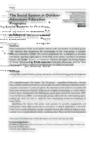 research-article2014 JEEXXX10.1177/1053825913518897Journal of Experiential EducationSibthorp and Jostad  Article