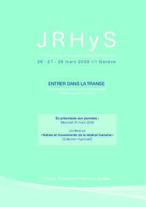 JRHyS èmes 4 èmes journées romandes d’hypnose d’hypnose suisse 2