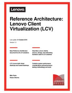 Reference Architecture: Lenovo Client Virtualization (LCV)