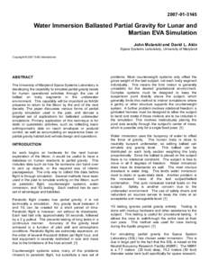 Water Immersion Ballasted Partial Gravity for Lunar and Martian EVA Simulation
