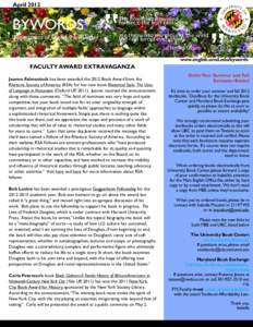 April[removed]BYWORDS Department of English Newsletter  The flowers are ravined