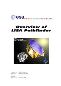 Overview of LISA Pathfinder Prepared by Reference Issue