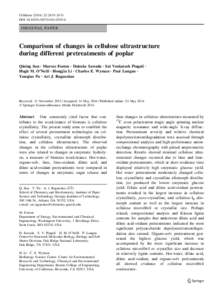 Cellulose:2419–2431 DOIs10570ORIGINAL PAPER  Comparison of changes in cellulose ultrastructure