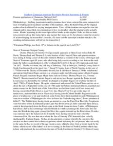 Southern Campaign American Revolution Pension Statements & Rosters Pension application of Clemmons Phillips S3687 fn19NC Transcribed by Will Graves[removed]Methodology: Spelling, punctuation and/or grammar have been cor