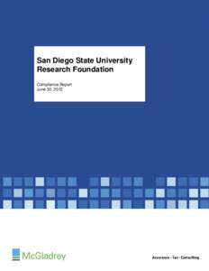 San Diego State University Research Foundation Compliance Report June 30, 2012  Contents