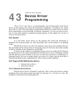 A to Z of C :: 43. Device Driver Programming