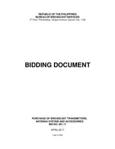 Microsoft Word - BIDDING DOCUMENT -  BID. 001 PURCHASE OF BROADCAST TRANSMITTERS, ANTENNA SYSTEM AND ACCESSORIES.docx