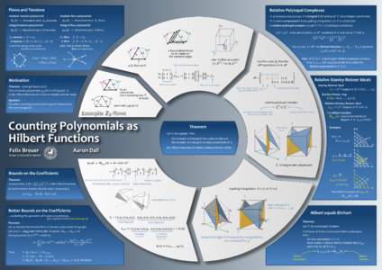 Geometry / Commutative algebra / Ehrhart polynomial / Hilbert series and Hilbert polynomial / Chromatic polynomial / David Hilbert / Mathematics / Abstract algebra / Polynomials