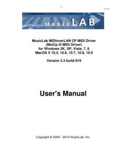 -[removed]MusicLab MIDIoverLAN CP MIDI Driver (MolCp III MIDI Driver) for Windows 2K, XP, Vista, 7, 8 MacOS X 10.5, 10.6, 10.7, 10.8, 10.9