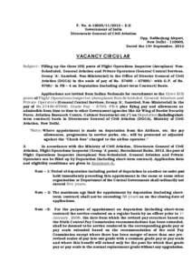 F. No. A[removed] – E.II Government of India Directorate General of Civil Aviation Opp. Safdarjung Airport, New Delhi[removed], Dated the 10th September, 2012