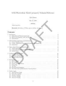 SAM Photovoltaic Model (pvsamv1) Technical Reference Paul Gilman May 14, 2014 Abstract Abstract goes here