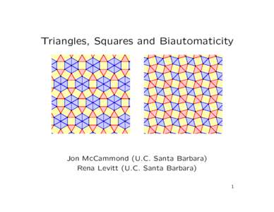 Triangles, Squares and Biautomaticity  Jon McCammond (U.C. Santa Barbara)