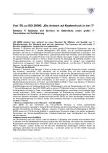 Von ITIL zu ISO 20000: „Die Antwort auf Kostendruck in der IT“