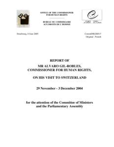 OFFICE OF THE COMMISSIONER FOR HUMAN RIGHTS _______________ BUREAU DU COMMISSAIRE AUX DROITS DE L´HOMME
