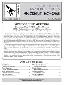 ANCIENT ECHOES  ANCIENT ECHOES ANCIENT ECHOES Volume No. 21 Issue No. 2