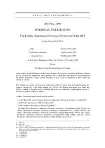 STATUTORY INSTRUMENTSNoOVERSEAS TERRITORIES The Liberia (Sanctions) (Overseas Territories) OrderLegal Notice 66 of 2015)