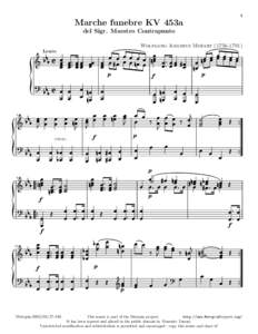 1  Marche funebre KV 453a del Sigr. Maestro Contrapunto Wolfgang Amadeus Mozart)