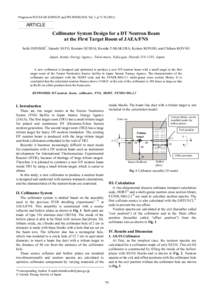 Progress in NUCLEAR SCIENCE and TECHNOLOGY, Vol. 1, pARTICLE Collimator System Design for a DT Neutron Beam at the First Target Room of JAEA/FNS