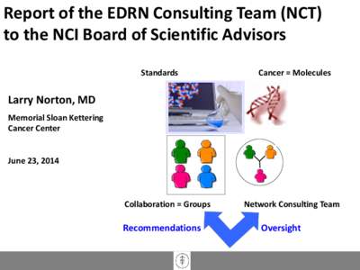 Report of the EDRN Consulting Team (NCT) to the NCI Board of Scientific Advisors Standards Cancer = Molecules