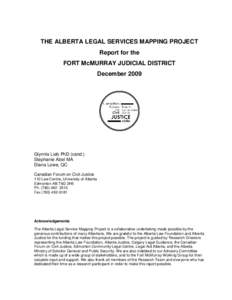 Alberta Legal Services Mapping Project: Report for the Fort McMurray Judicial District