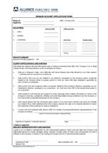 A Participating Organisation of Bursa Malaysia Securities Berhad  MARGIN ACCOUNT APPLICATION FORM Name of Applicant COLLATERAL