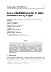 AKBAR ET AL.: TMA TUMOUR SEGMENTATION Annals of the BMVA Vol. 2013, No. 4, pp 1–Spin-context Segmentation of Breast