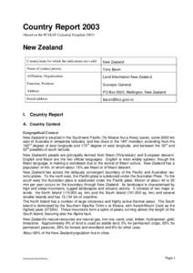 Country ReportBased on the PCGIAP-Cadastral TemplateNew Zealand Country/state for which the indications are valid: