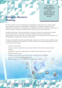 Enterprise Resource Planning Access global business support in performing business