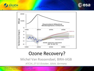 SCIAMACHY	
  book	
    Ozone	
  Recovery?	
   Michel	
  Van	
  Roozendael,	
  BIRA-­‐IASB	
   ATC14,	
  27-­‐31	
  October,	
  Jülich,	
  Germany	
  