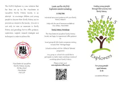 has been set up by the Manchester &  Look out for MLFHS Explorers events including:  Lancashire Family History Society in an