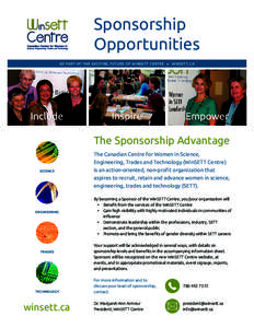 Sponsorship Opportunities be part of the exciting future of winsett centre •